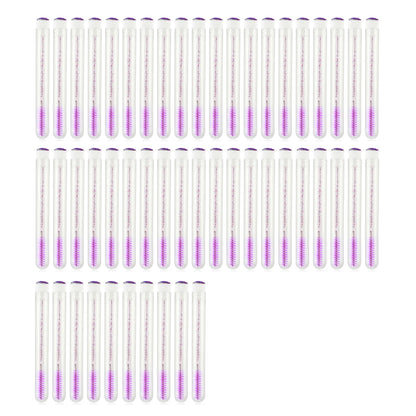 50PCS Eyelash and Eyebrow Brushes with Storage Tubes - Reusable Mascara Wands and Applicators for Lash Extensions and Makeup Care