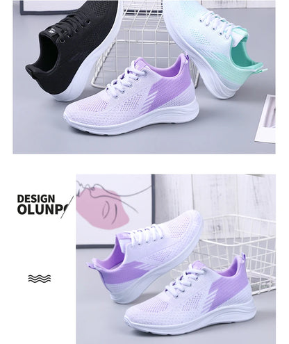 Spring New Women's Lightweight Mesh Running Shoes, Soft Sole Sport Casual Sneakers
