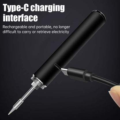 Wireless 5V Soldering Iron Kit – 18350 Lithium Battery USB Rechargeable DIY Repair Tool with Adjustable Temperature for Precision Electronics Soldering