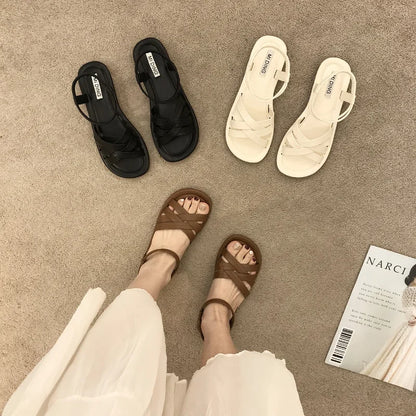 Women’s Classic Ankle Strap Sandals – Flat Soft Sole Summer Shoes, Casual Sandalias Mujer