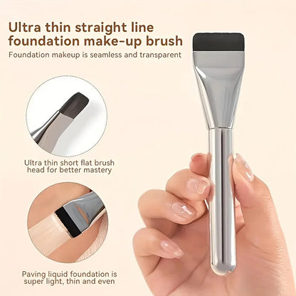 Multi-Use Foundation Brush - Ultra-Fine Hypoallergenic Nylon Bristle Oval Brush for Contouring & Makeup Application