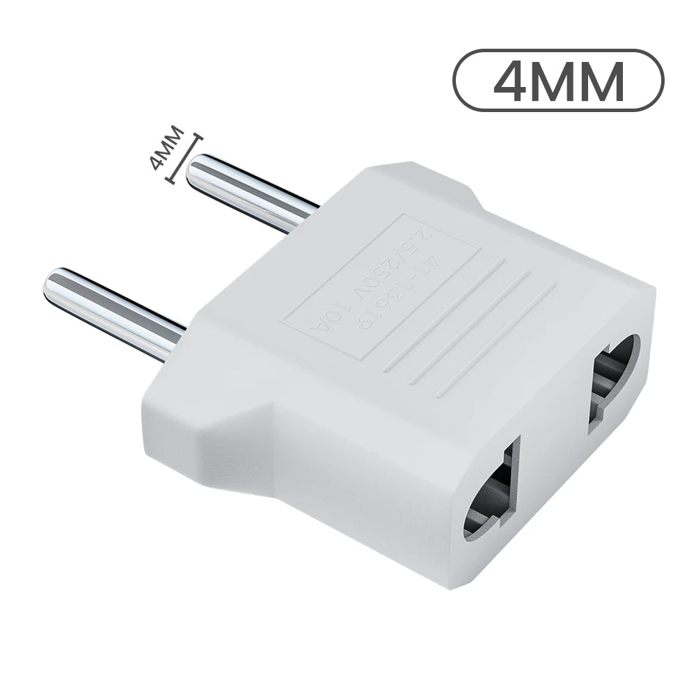 US to EU Plug Adapter - Universal Travel Power Converter for American, China & Korea Plugs 4.0/4.8mm