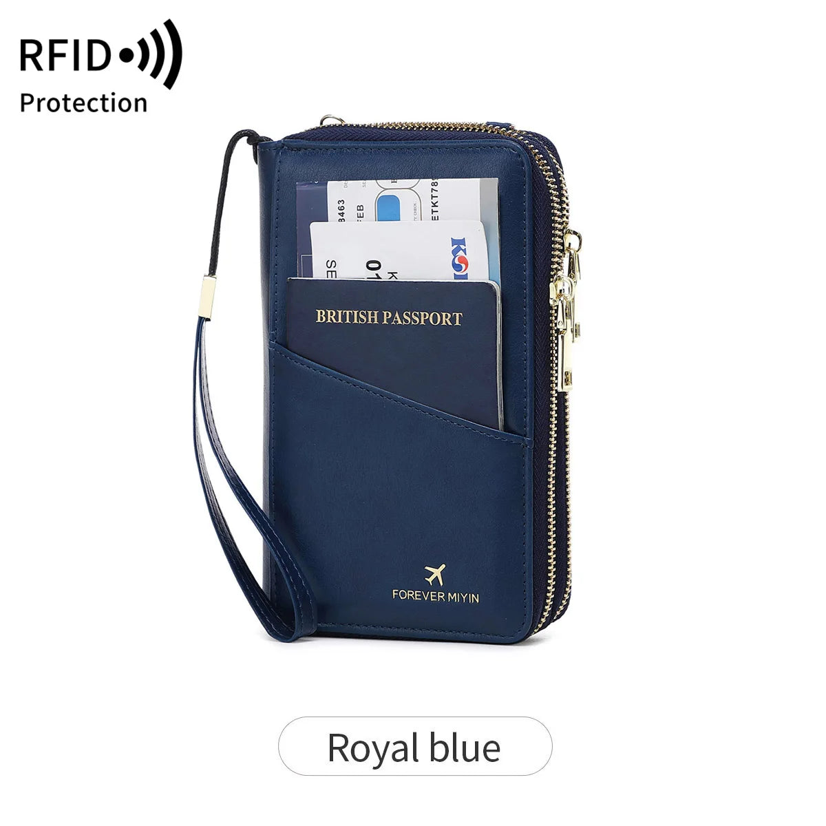 New Travel Passport Wallet – Fashionable Multi-Functional Double Zipper PU Leather Passport Cover with Clip