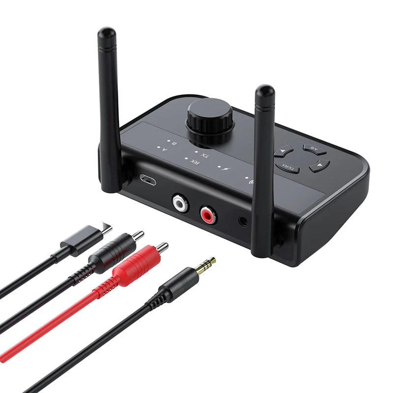 2-in-1 Bluetooth 5.3 Audio Receiver & Transmitter | 3.5mm AUX RCA Wireless Adapter for TV, Car, PC, Headphones
