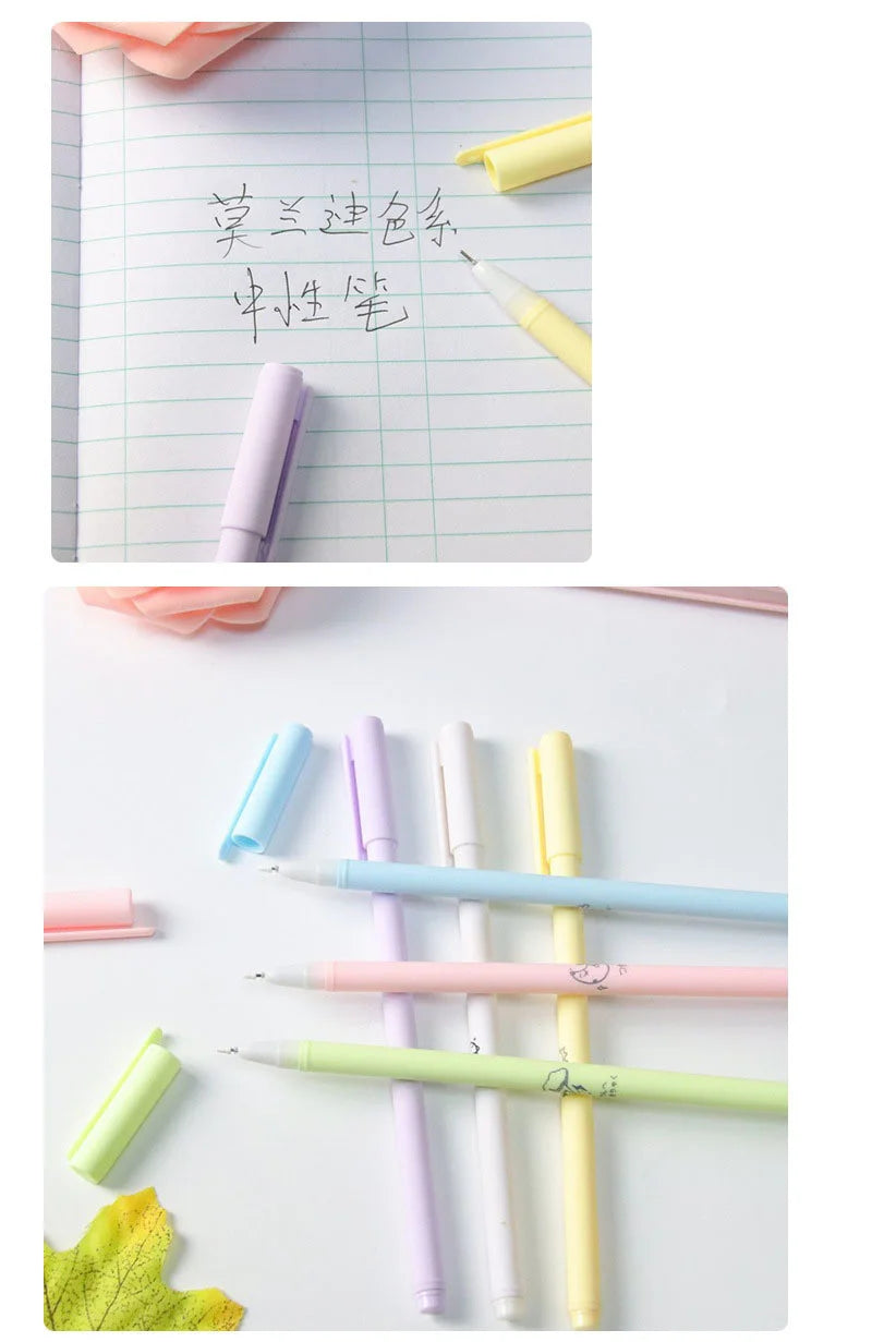 6-Piece Lytwtw Morandi Color Gel Pen Set – Cute Creative Kawaii Pens for Office & School Supplies