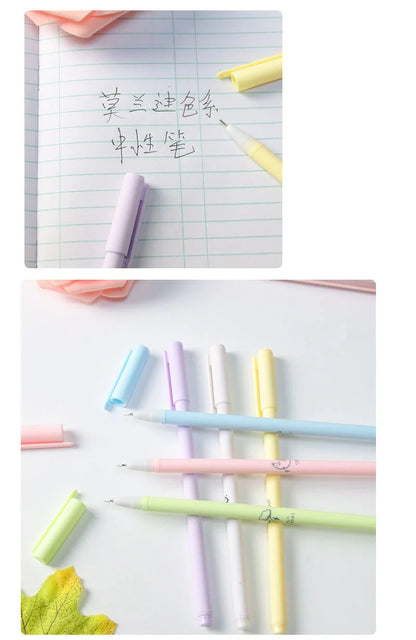 6-Piece Lytwtw Morandi Color Gel Pen Set – Cute Creative Kawaii Pens for Office & School Supplies