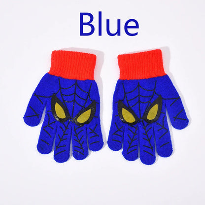 Spider-Man Winter Gloves - Warm Knitted Cartoon Gloves for Children, Marvel-Themed Christmas Gift