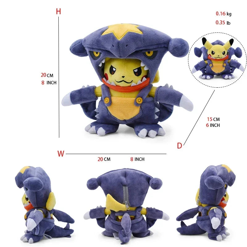 Eevee Pikachu Cosplay Plush Toy - Cute Charizard & Lucario Cartoon Stuffed Animal Doll Gift