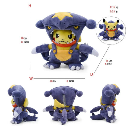 Eevee Pikachu Cosplay Plush Toy - Cute Charizard & Lucario Cartoon Stuffed Animal Doll Gift