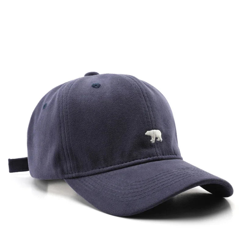 Spring Summer Polar Bear Embroidery Baseball Cap – Unisex Cotton Snapback Sun Hat