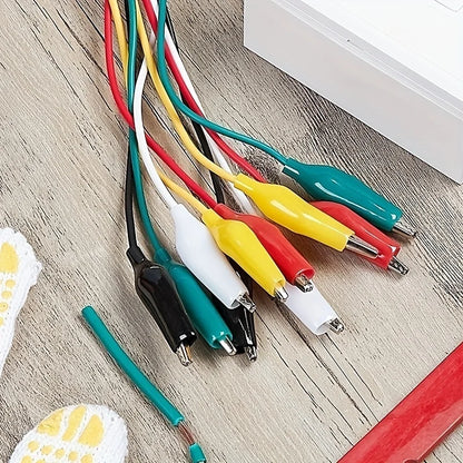 1Set/10PCS Alligator Clips – Double-Ended Crocodile Clips for Electrical DIY Test Leads, 46CM Jumper Wire Test Clips