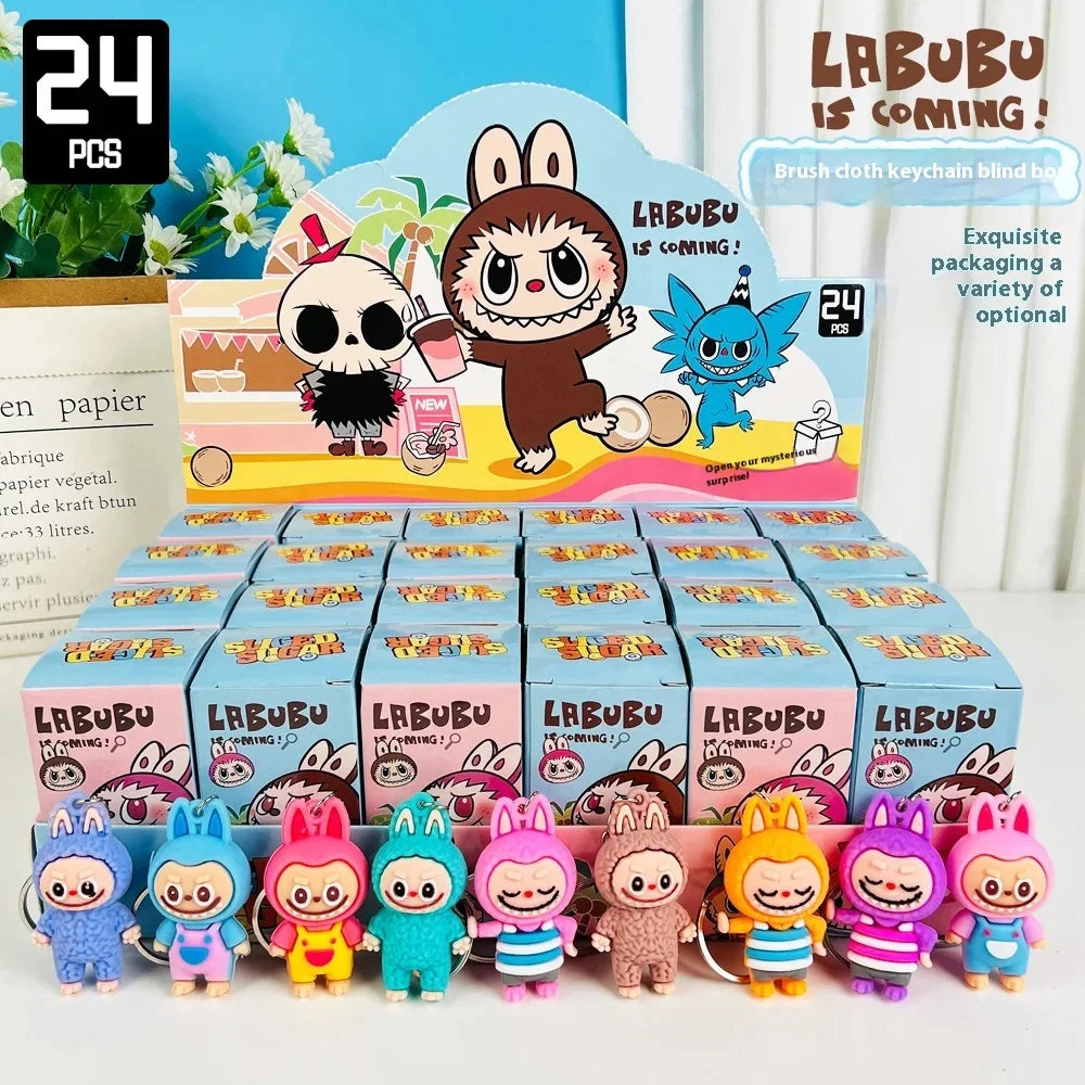 Rabu Blind Box Keychain 12/24pcs — Kawaii Cartoon Character Pendant, Mystery Box Toy for Bag, Room Decor & Gift