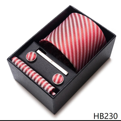 Men’s Tie and Pocket Square Gift Set – 2023 Mixed Colors Paisley Necktie in Box, Wedding Suit Accessory