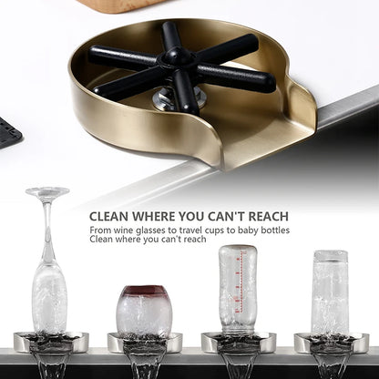 Stainless Steel Sink Faucet Glass Rinse Cup – High-Pressure Automatic Washer for Home, Bar, Coffee & Tea
