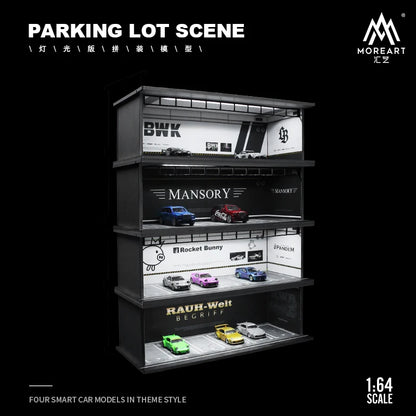 More Art 1:64 Diorama – 3D Car Assembly Lighting Model & Miniature Parking Lot Scene Props