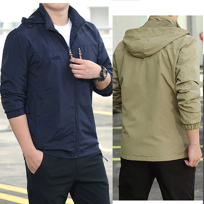 Tactical Windbreaker Jacket for Men - Waterproof Outdoor Hooded Coat | Sports & Military Field Climbing Thin Outwear | European Sizes S-5XL