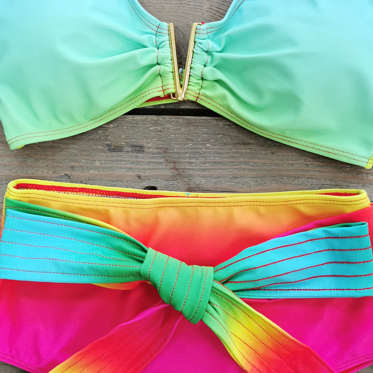 Sporlike V-Neck Ruffled Bikini Set – High Waist Sexy Printed Two-Piece Swimsuit for Women 2025