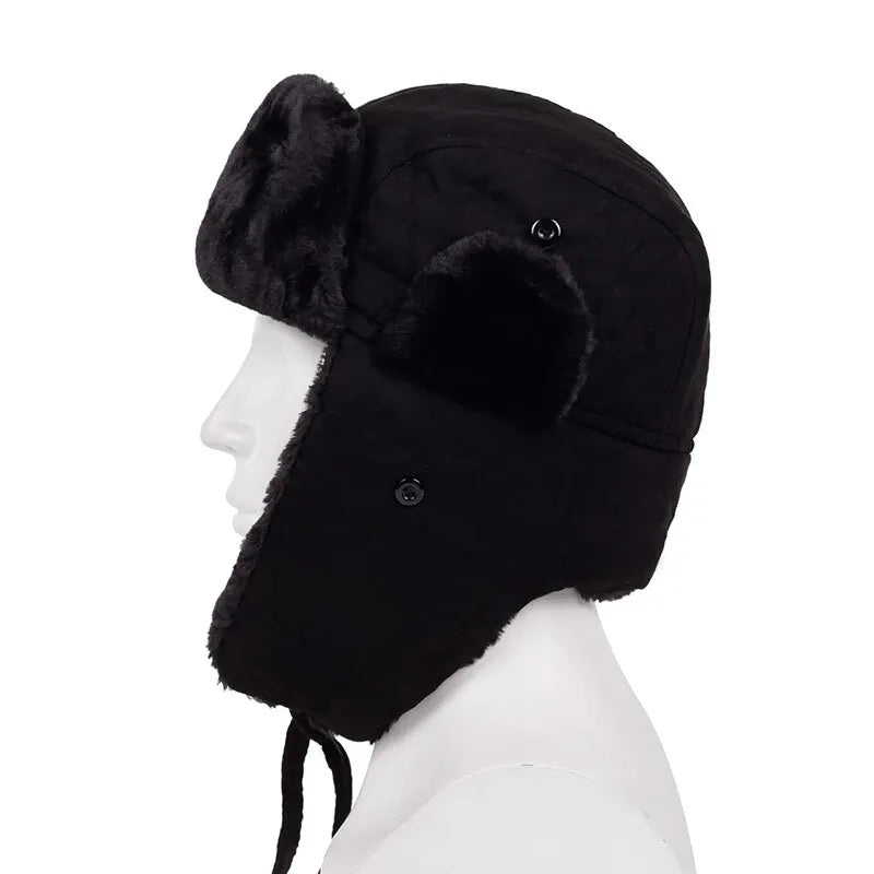 Unisex Winter Earflap Bomber Hat - Warm Ski Cap for Men and Women, Ideal for Outdoor Riding and Snow Activities