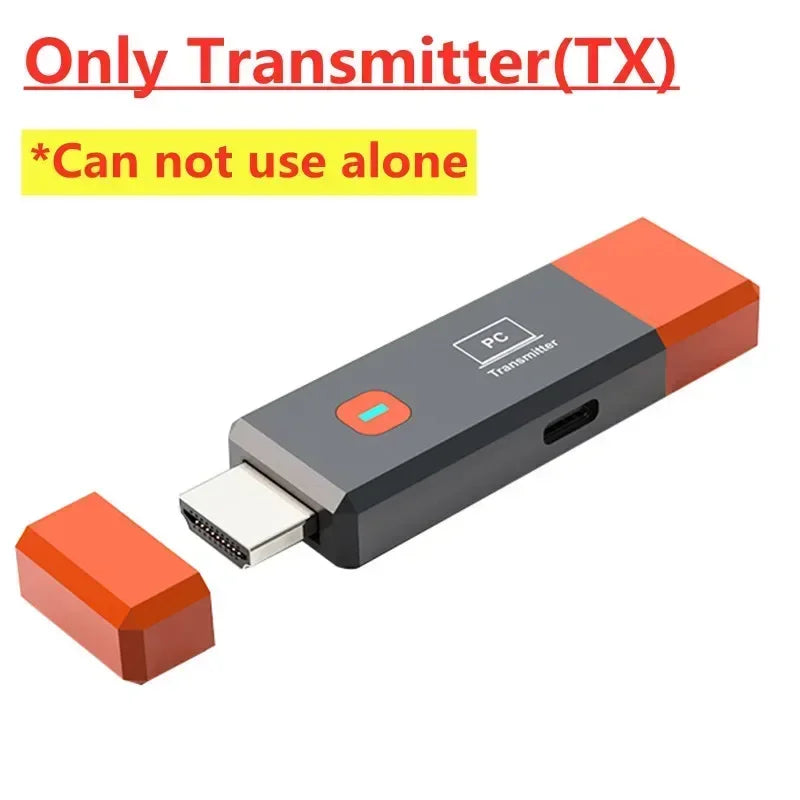 Wireless HDMI Video Transmitter & Receiver Kit – TV Stick Dongle Adapter for PC, Camera, Laptop to Projector, Monitor, TV