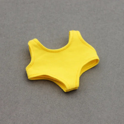 Mini Doll Swimsuit Outfit - Solid Color Clothing Accessories for 15-17cm Labubu and 10cm Cotton Dolls