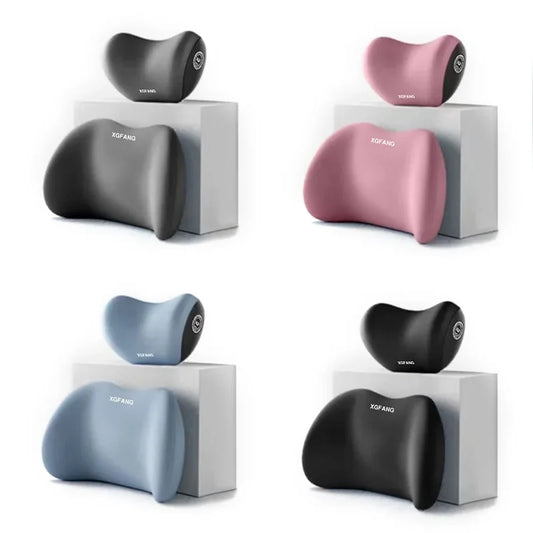 Car Headrest & Lumbar Support Pillow – Neck & Waist Cushion for Driver Seat Backrest & Comfort
