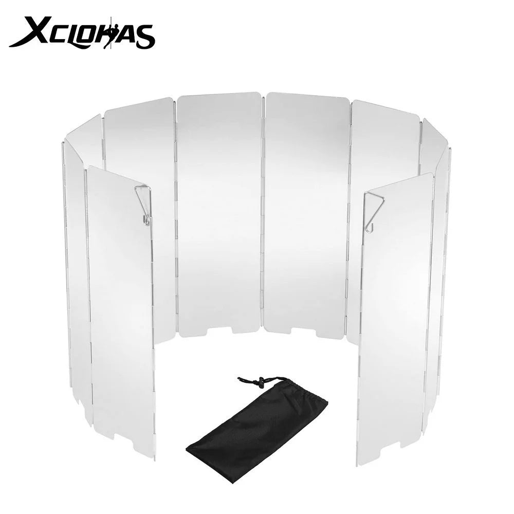 Aluminum Alloy Gas Stove Wind Shield – Windproof Screen for Outdoor Camping & Picnic (8-16 Plates)