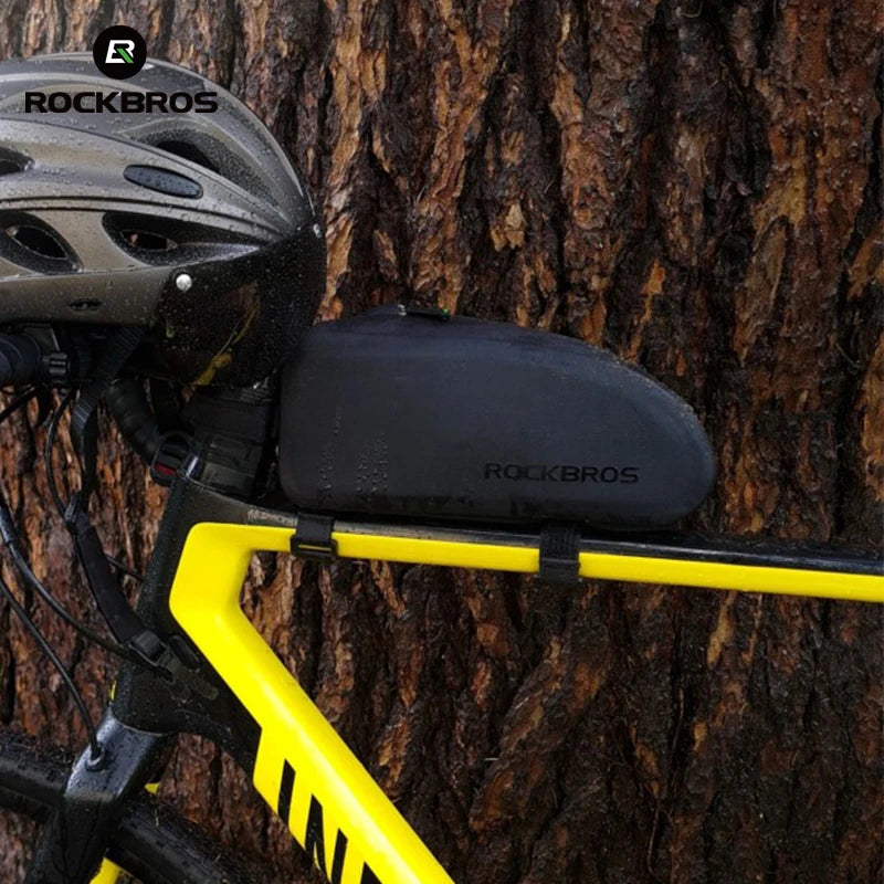 ROCKBROS Waterproof Bicycle Frame Bag – Large Capacity Top Tube MTB & Road Bike Pannier, Black Cycling Accessory