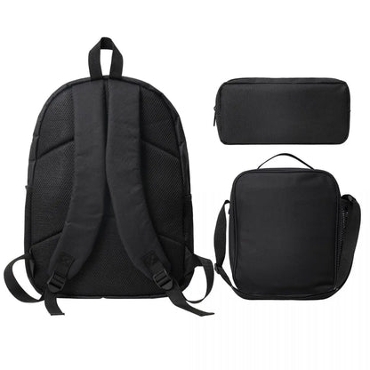 3-Piece Student Backpack Set - Cartoon School Bag with Lunch Bag and Pencil Case