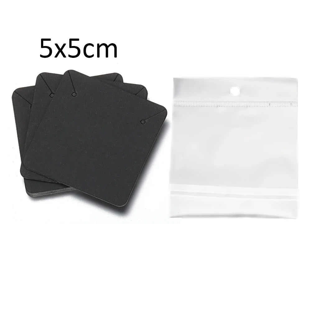 50 Sets Earring & Necklace Display Cards with Self-Seal Kraft Paper Bags – DIY Jewelry Packaging