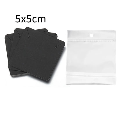 50 Sets Earring & Necklace Display Cards with Self-Seal Kraft Paper Bags – DIY Jewelry Packaging