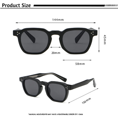 CATERSIDE Retro Punk Square Sunglasses – 2-Piece Fashion Set for Men & Women, Party & Festival Gift Glasses