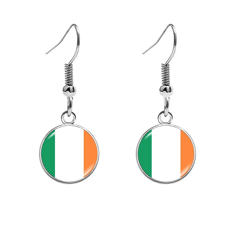 South & North America Flag Earrings - Patriotic Country Pride Drop Dangle Jewelry Gifts for Women