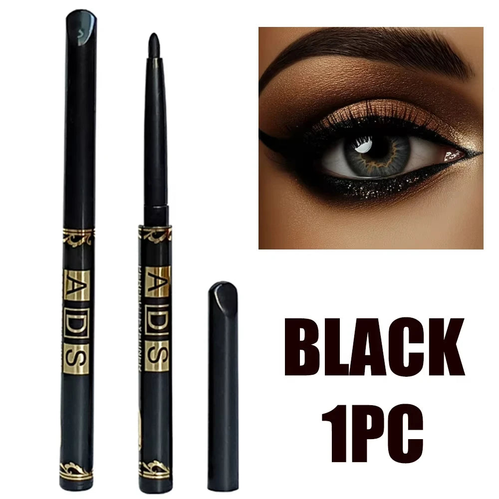 3PCS Waterproof & Smudge-Proof Black Eyeliner Pencils – Long-Lasting, Bold Eye Makeup with Smooth Glide Formula