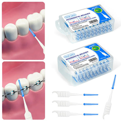 200-Piece Dental Floss Picks Set - Interdental Cleaning Tools for Daily Oral Hygiene and Dental Care