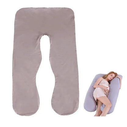 Cotton Maternity U-Shaped Body Pillow Case – 140/150cm Removable & Washable Cover for Pregnancy Support