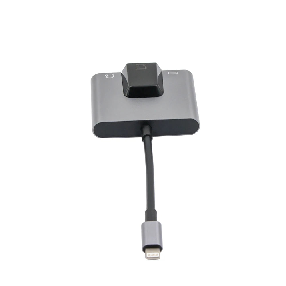 RGEEK USB-C to Ethernet Adapter Hub — Type-C to LAN, 3.5mm Audio & PD Charging Dock for iPhone & Android
