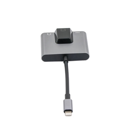 RGEEK USB-C to Ethernet Adapter Hub — Type-C to LAN, 3.5mm Audio & PD Charging Dock for iPhone & Android