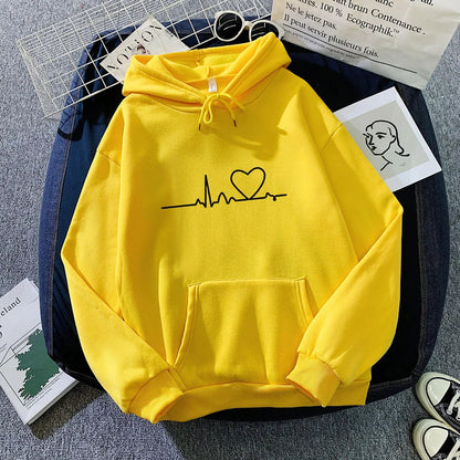 Women's Casual Print Loose Hoodie – Spring Long-Sleeve Harajuku Pullover Sweatshirt, Streetwear Style