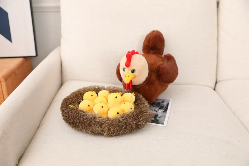 Swan & Chick Family Plush Toy — Lifelike Mother and Baby Stuffed Animals with Nest for Kids