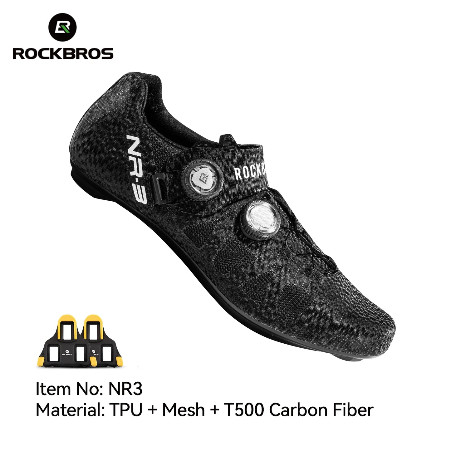 ROCKBROS Cycling Shoes - Professional Road Bike Self-Locking SPD Cleat Shoes with Knob Buckle Fastening