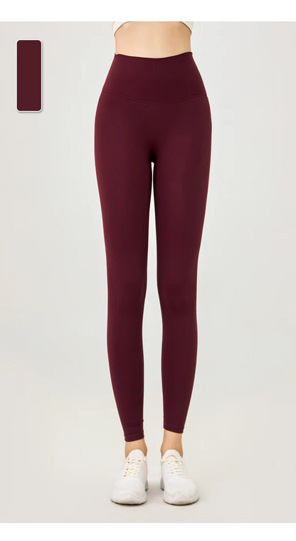 Naked Feel Butt-Lifting Yoga Leggings for Women – High Waist Sports Tights with Hidden Waist Pockets, Gym Fitness Wear