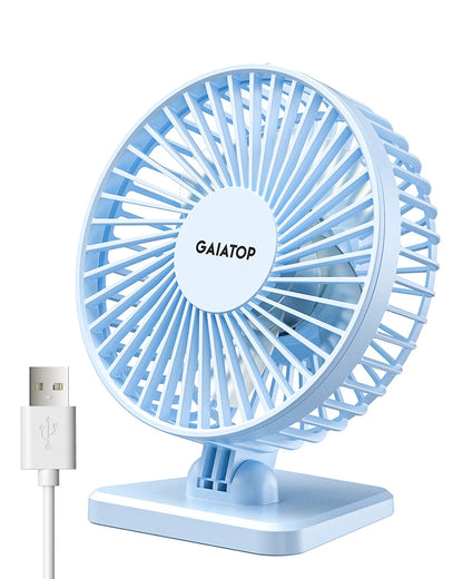GAIATOP Mini USB Desktop Fan – Portable Quiet Cooling Fan with 3-Speed Adjustment for Home and Office Use