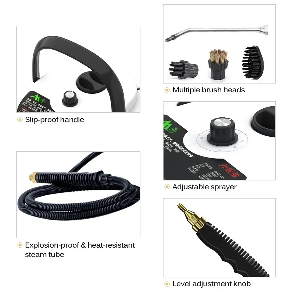 High-Temperature Steam Cleaner - Sterilization for Air Conditioning, Kitchen Hood, Home & Car, 110V US Plug / 220V EU Plug
