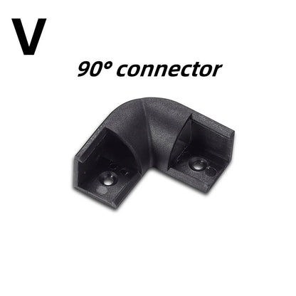 LED Aluminum Profile Channel - Black U/V Shape Housing Cover for 8-12mm Light Strips