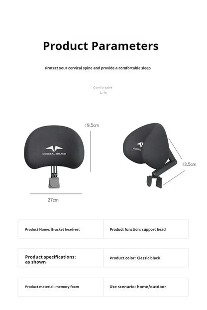 New Office Chair with Adjustable Headrest – Ergonomic Retractable Pillow & Waist Protection Cushion for Comfortable Rest