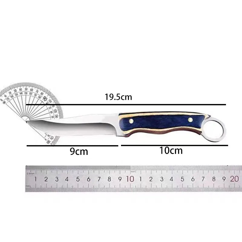 7.6-Inch Sharp Stainless Steel Fruit Knife with Wood Handle - Multipurpose Kitchen Knife for Family and BBQ