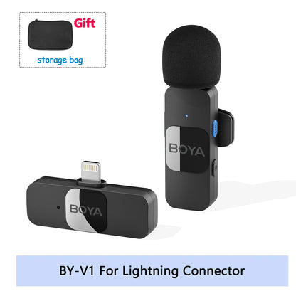 BOYA BY-V Wireless Lavalier Microphone – Professional Mini Mic for iPhone, iPad, Android, Live Broadcast, Gaming, Recording & Vlog