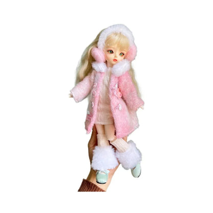 2025 Winter BJD Doll Clothes Set – 6-Point 30cm Doll Jacket & Dress Outfit