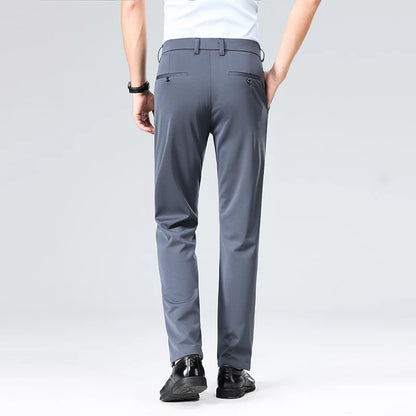Men's Summer Fashion Suit Pants – Thin Business Casual Elastic Straight Leg Formal Trousers | Plus Size 28-42