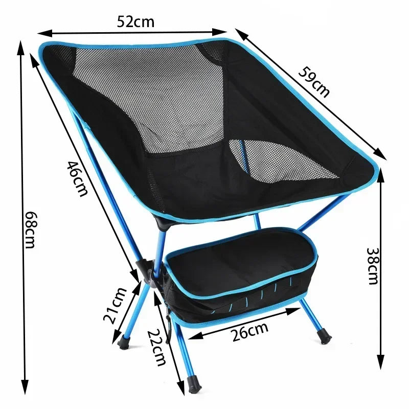 Portable Lazy Back Chair – High-End Lightweight Aluminum Alloy Folding Moon Chair for Outdoor Camping & Travel